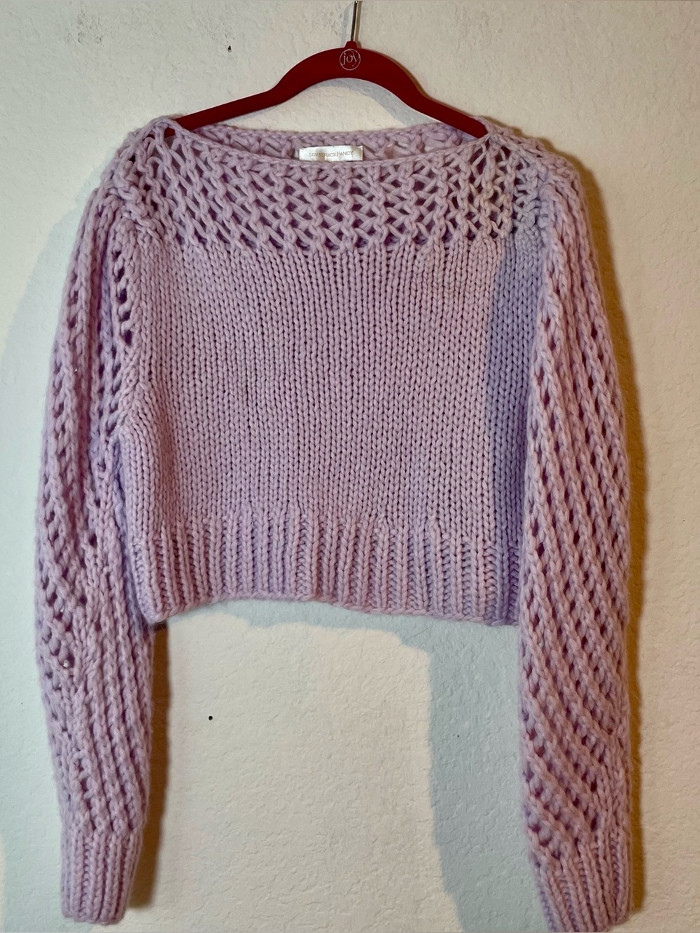 LoveShackFancy Rosie Pullover Baby Alpaca Sweater Lilac S